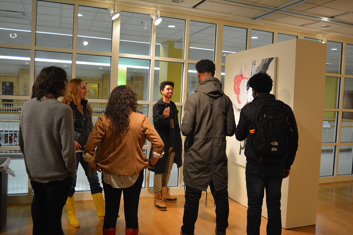 Artist Maggie Michael discusses her work with students